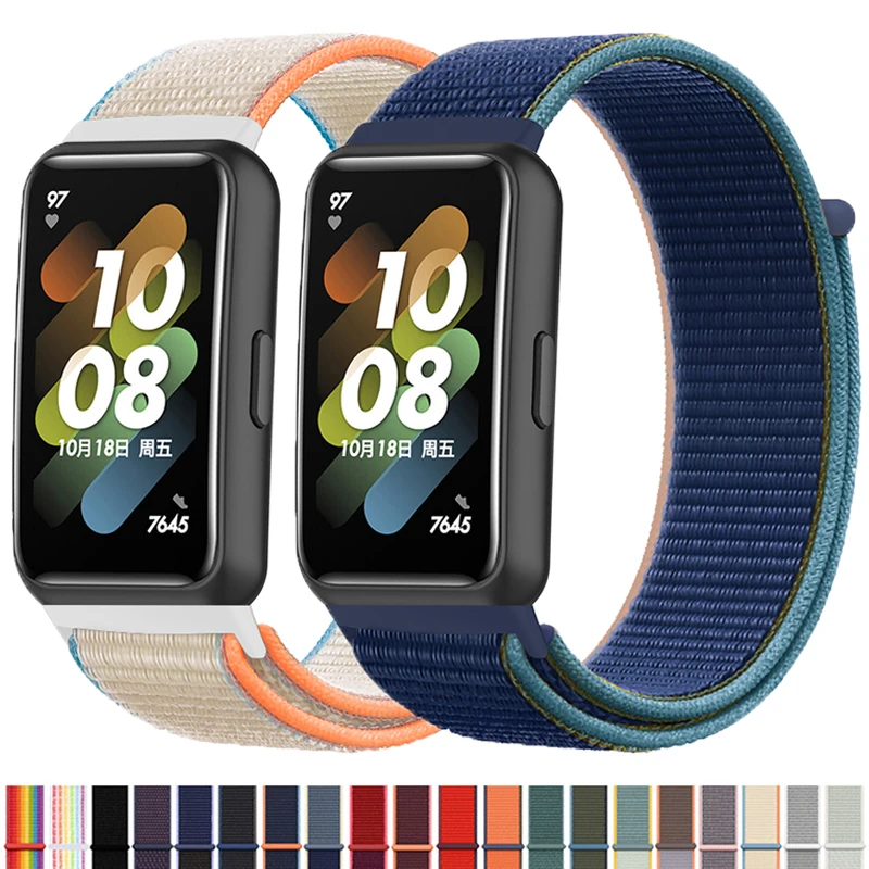 

Nylon Band For Huawei band 7 Strap smartwatch Sports nylon Loop NFC Wristband Belt bracelet correa Huawei watch band 7 watchband