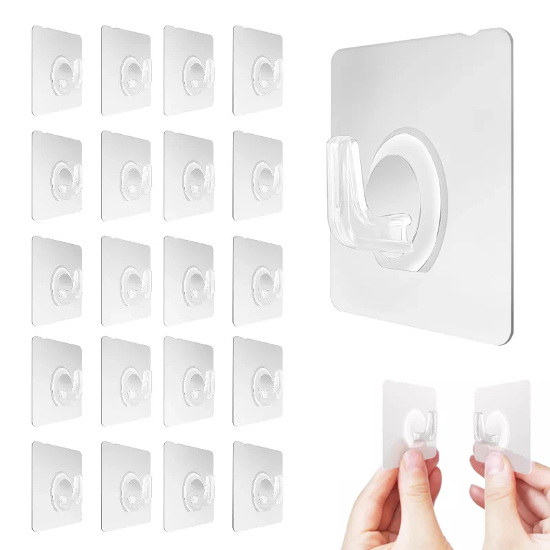 

Strong Self Adhesive Wall Hook Transparent Wall Hangers Hooks Suction Cup Heavy Load Rack Cup Sucker Kitchen Bathroom Accessory