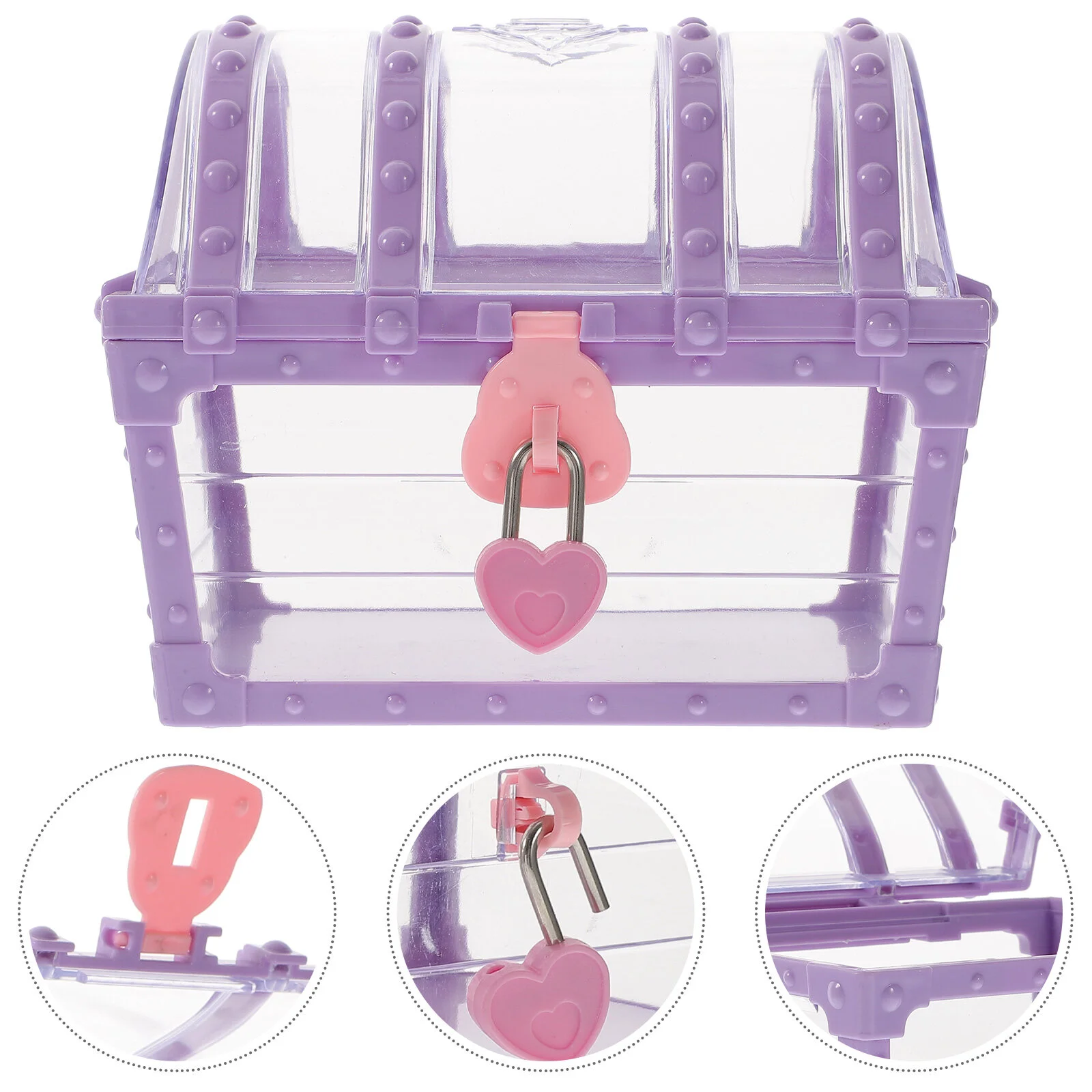 

Childrens Jewelry Girls Box Container Exquisite Case Storage Treasure Sundries Organizer Purple Abs