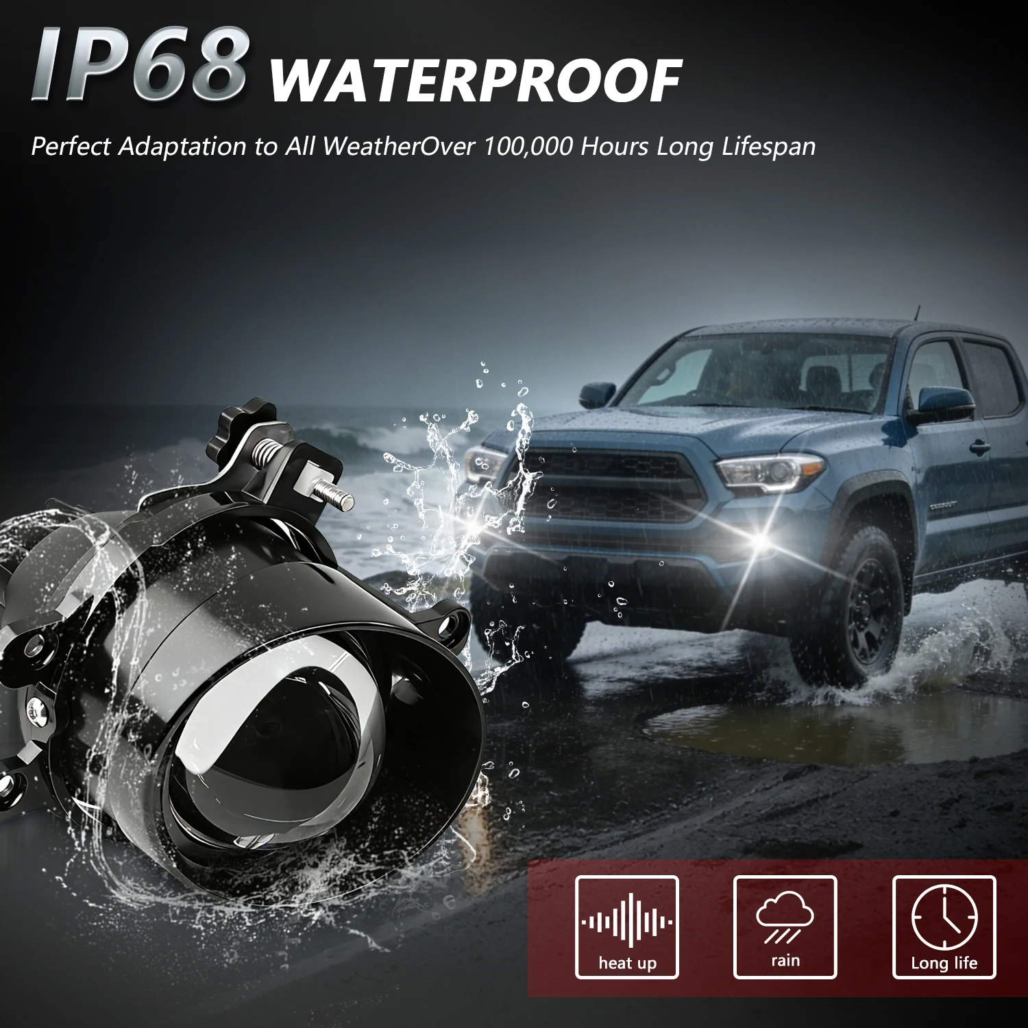 Фото EAGLEVISION Светодиодные лампы для фар 1200W (белый/желтый свет), биксеноновые HID лампы ближнего/дальнего света для противотуманных фар Nissan и ярких противотуманных фар Toyota №5