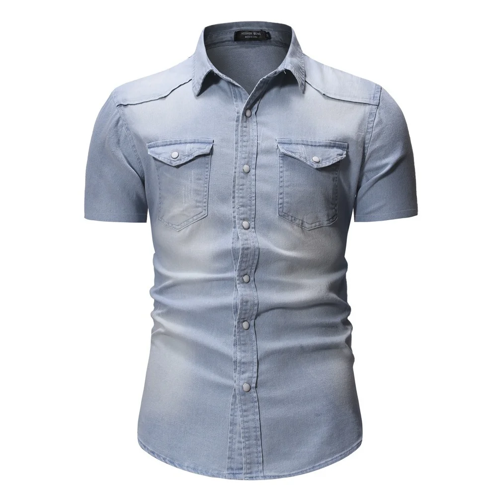 Men's Denim Men's Denim Short Sleeve Shirts
