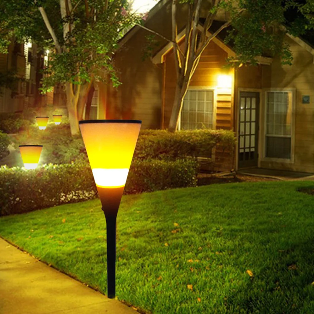 

96LED Outdoor Solar Light Control Smart Garden Flame Flickering Decor Lamp for Courtyard Corridor Garden