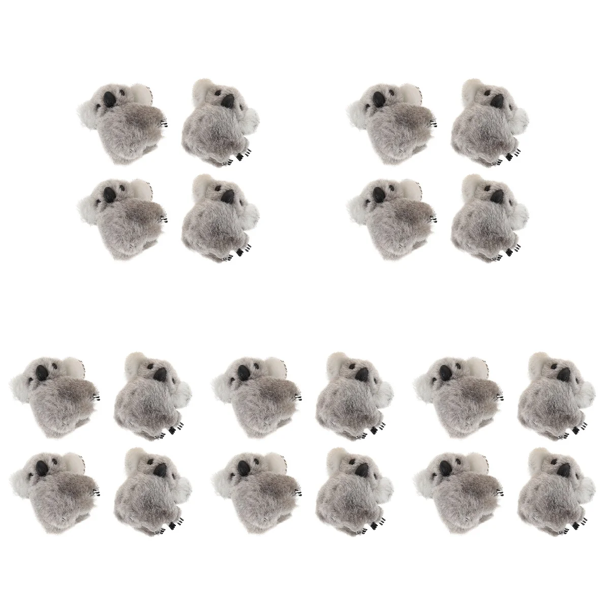 

20 Pcs Kids Hair Clips Girls Koala Plush Small Little Kawaii Accessories Women Baby