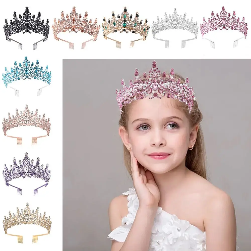 

Hair Hoop Birthday Tiara Crowns Fashion Headwear Crystal Princess Crown Hairband Rhinestone Queen Crown Party Decoration