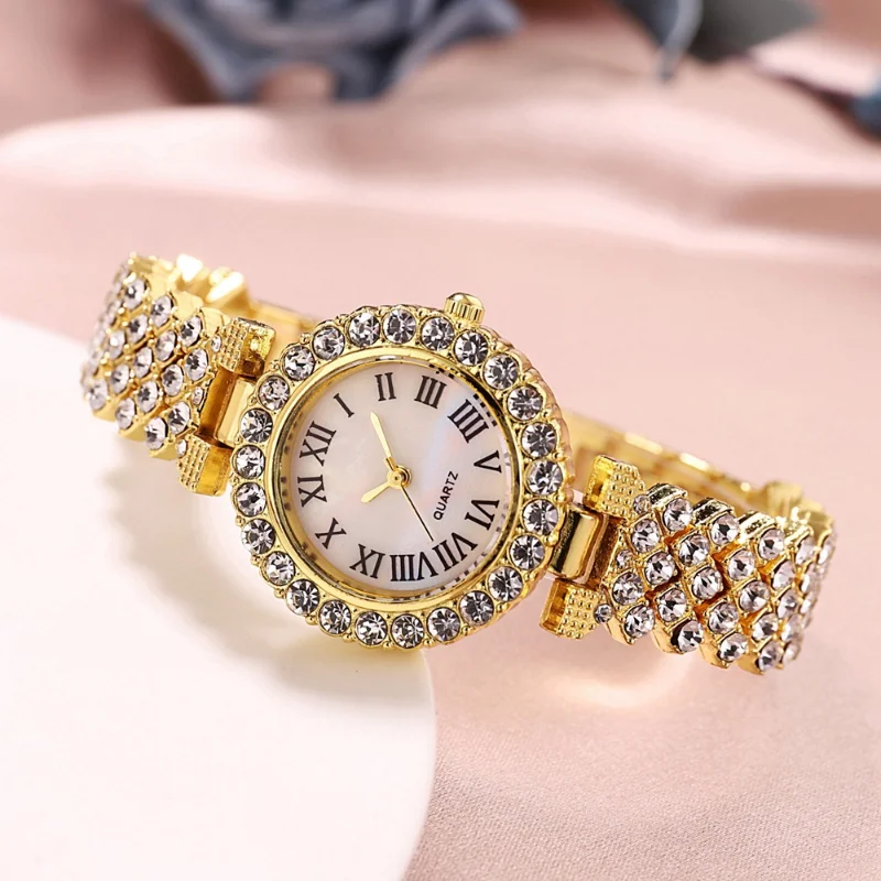 

Women Bracelet Watches Steel Belt Love Steel Belt Rhinestone Quartz Wrist Watch Luxury Fashion Watch for Women