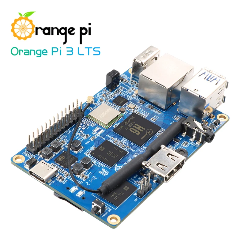 Оригинальный мини-компьютер Orange Pi 3 LTS 2 Гб ОЗУ 8 ГБ EMMC WIFI BT5.0 гигабитный 1 ГГц AllWinner H6