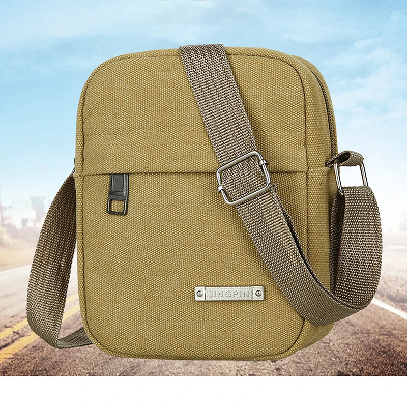 

2023 Men's Fashion Canvas Small Bag Casual Men Mini Handbags Male Cross Body Shoulder Messenger Bags for Men Purses and Handbags