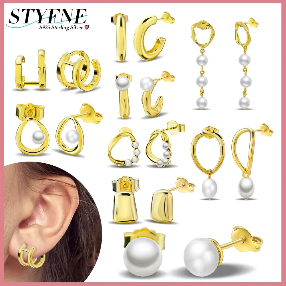 Совершенно новые серьги из стерлингового серебра 925 пробы золотые нерегулярные