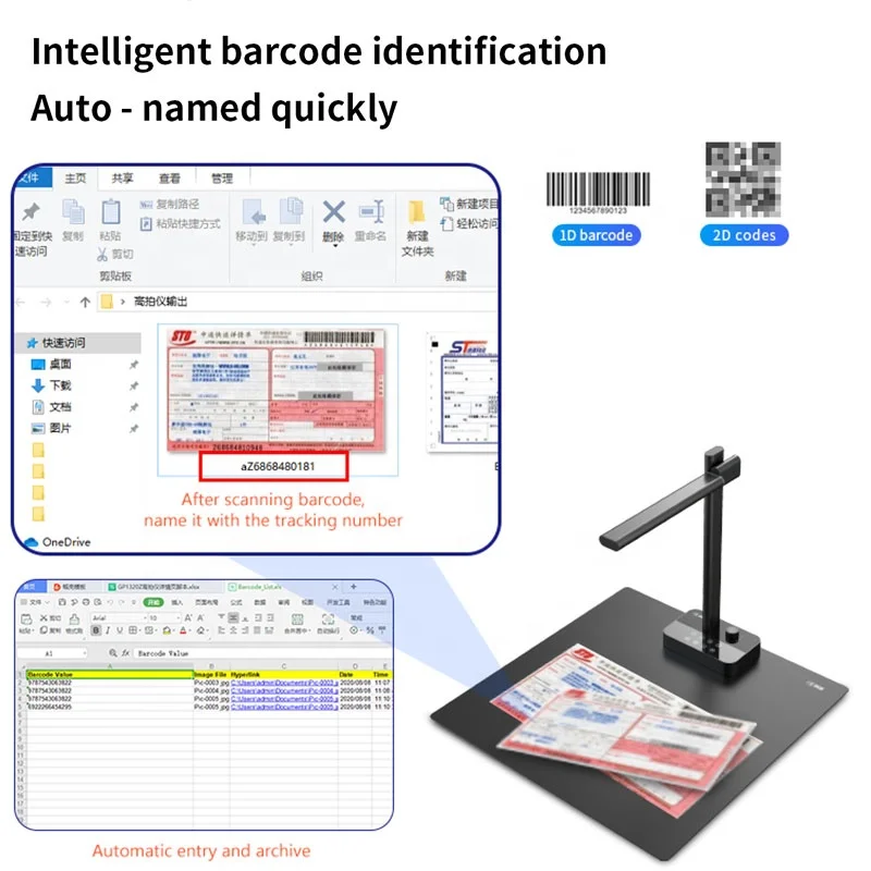 Высокоскоростной портативный USB-сканер документов формата А3 выравнивание