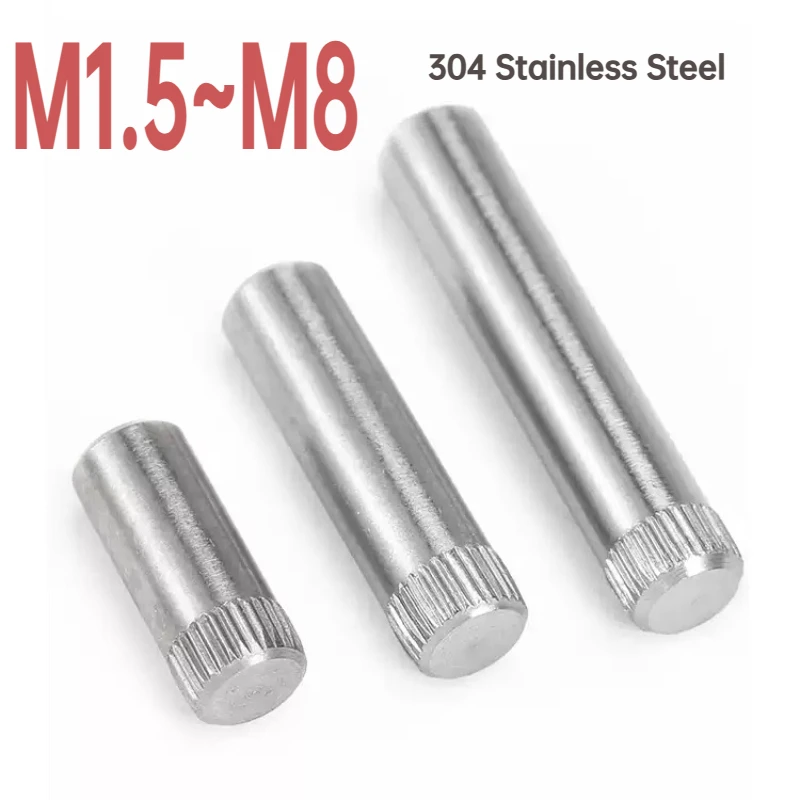 Фото 2/50 шт. M1.5 M2 M2.5 M3 M4 M5 M6 M8 GB119 Рифленые цилиндрические штифты, параллельные штифты, позиционирующие валы из нержавеющей стали 304 №1
