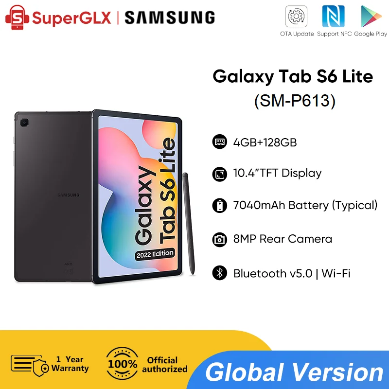 Samsung Galaxy Tab S6 Lite 10.4″, 64GB WiFi Tablet Oxford Gray
