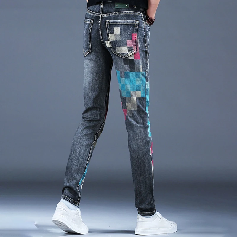 Новинка 2024 мужские джинсы PFNW с принтом красивые уличные брюки американская