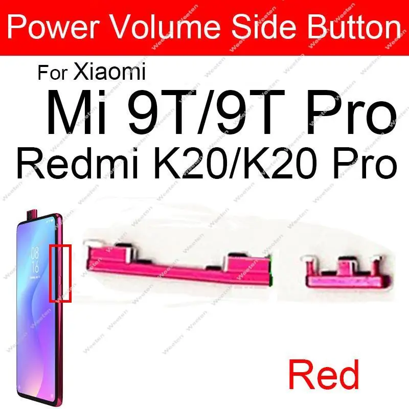 Боковая кнопка громкости для Xiaomi Mi 9 Pro 9SE CC9 CC9e 9T A3 регулятор и боковой выключатель