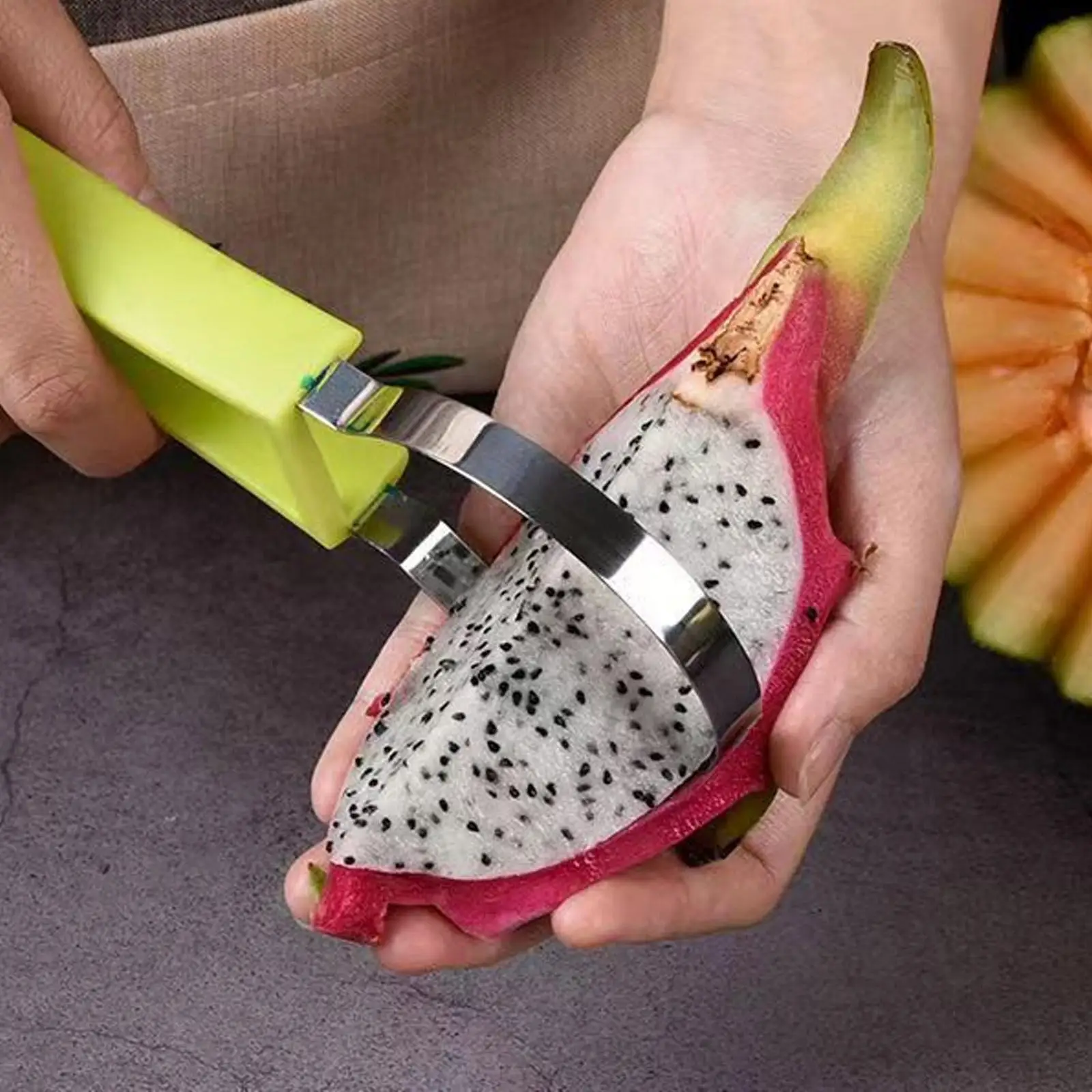 Fruit and Vegetable Tools 4 In 1 Watermelon Slicer Cutter Ice Cream Scoop Fruit Carving Knife Pulp Separator Kitchen Accessories images - 6