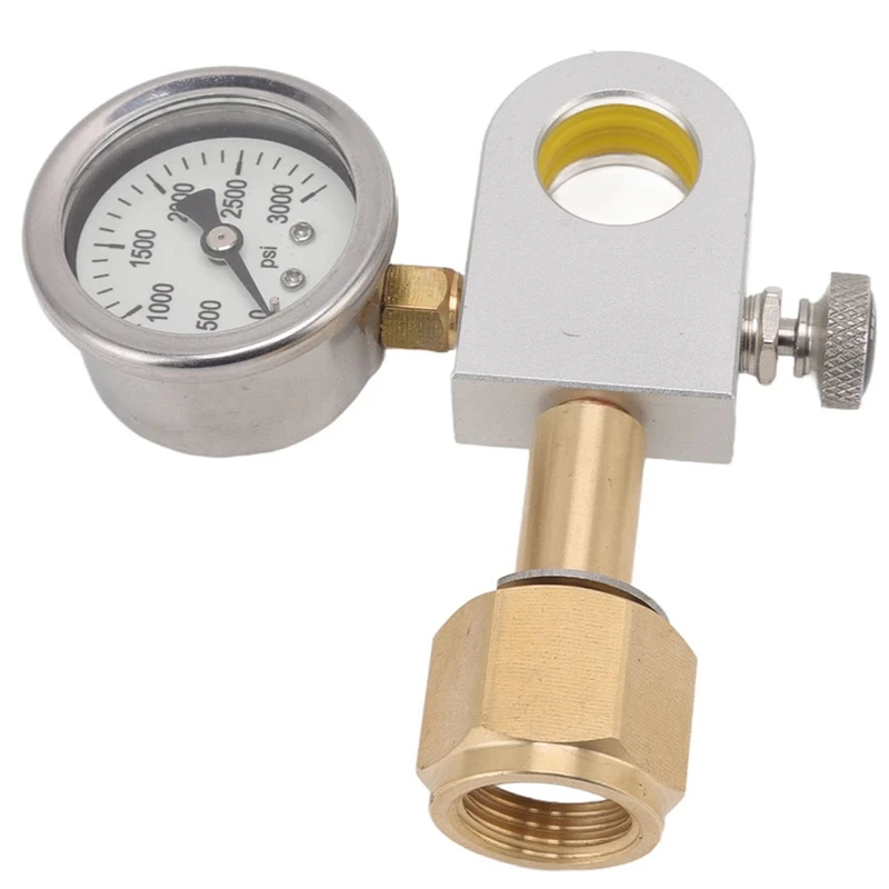 

Soda Water Adapter, W21.8-14 Soda Machine Quick Connector Aluminum CO2 Refill Adapter With Release Valve Pressure Gauge