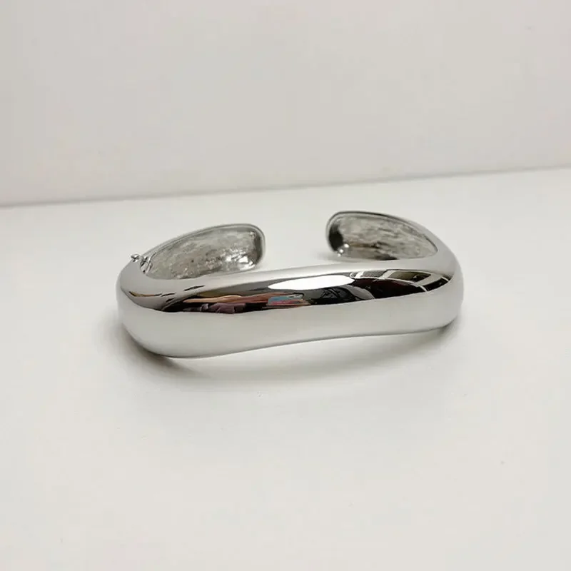 Минималистичное металлическое гладкое Широкое Ожерелье роскошное нишевое