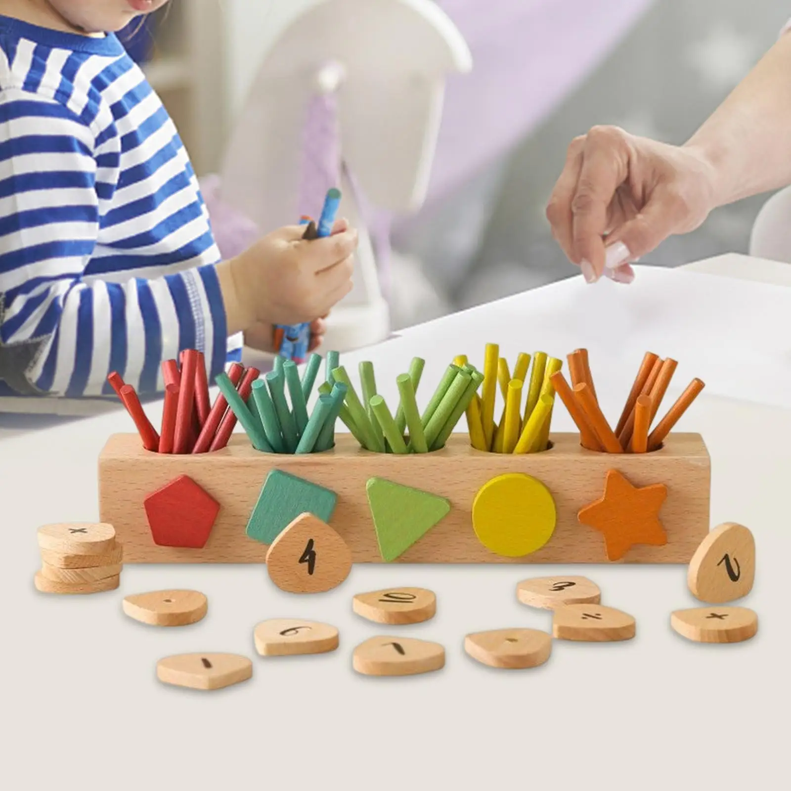 

Counting Rod Playset Gifts Multipurpose Math Toys for Preschool Holiday Kindergarten Party