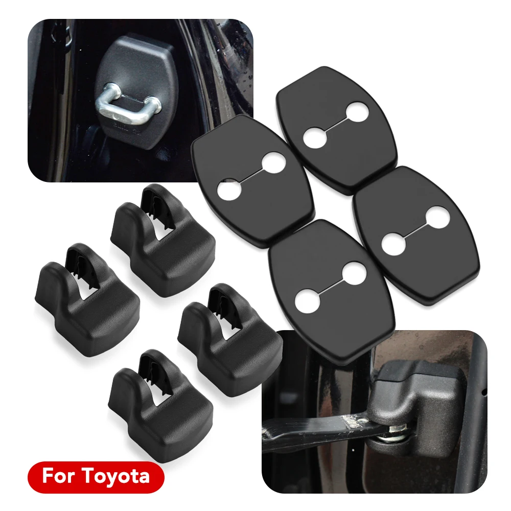 

8 шт., дверные замки, дверные стопоры, чехлы для Toyota Yaris Highlander Prado Prius Corolla Camry Rav4 Reiz Vois, аксессуары