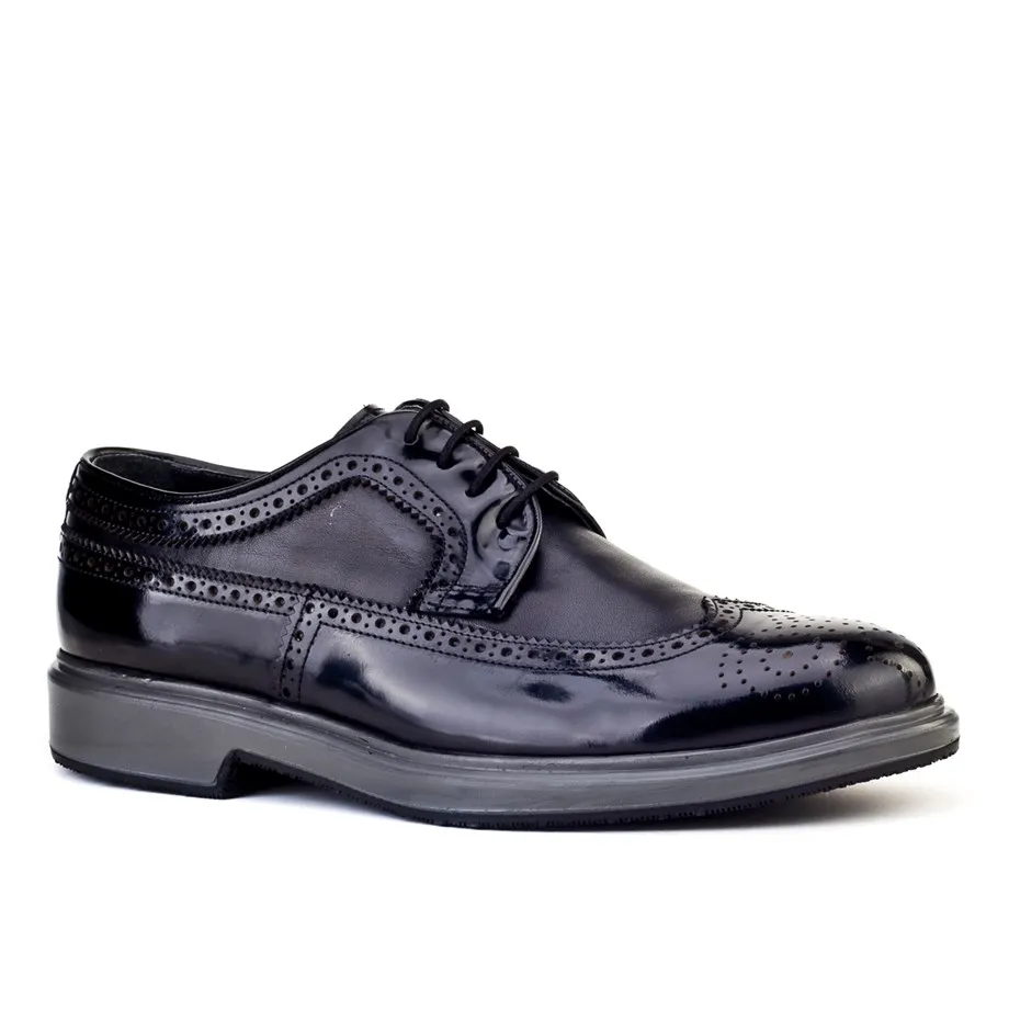 

Genuine leather black lace-up classic men's casual shoes