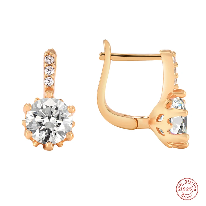 

Женские серьги-гвоздики из серебра 925 пробы с фианитами