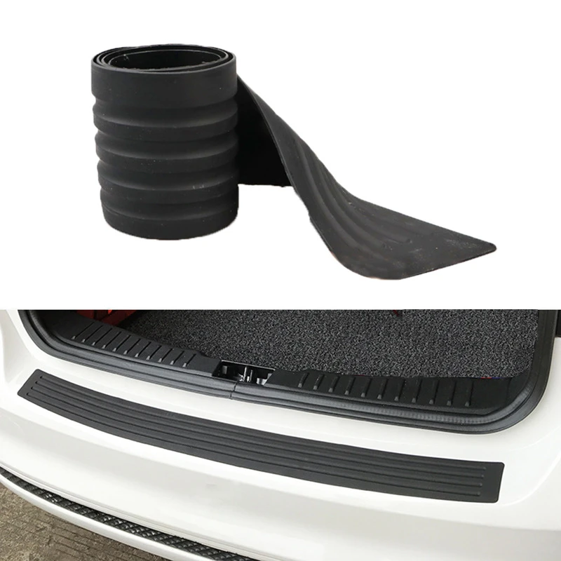 

Universal 90*8cm/104*9cm Car Trunk Door Sill Plate Protector Rear Bumper Guard Rubber Mouldings Pad Trim Cover Strip Car Styling