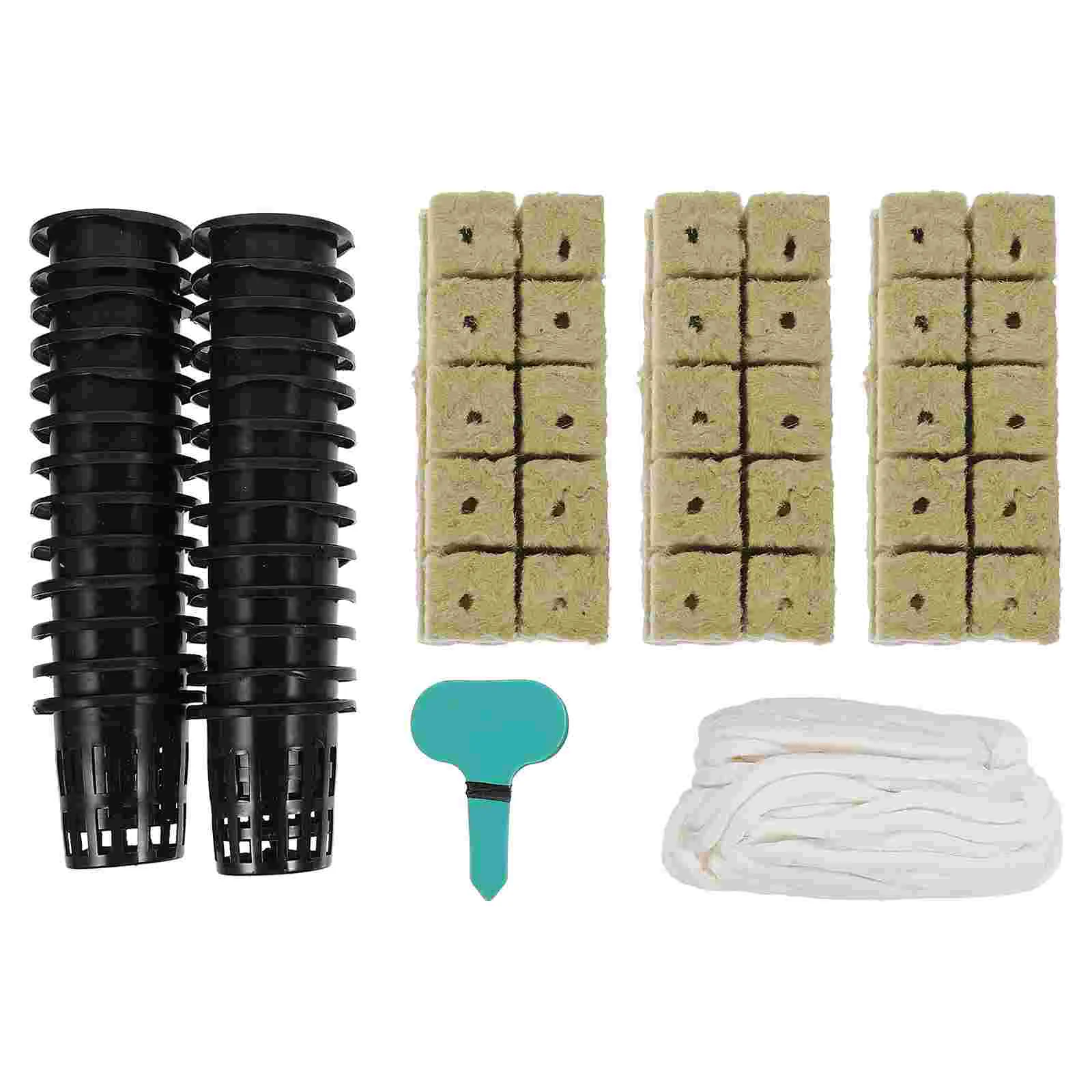 

1 Set Hydroponics Wool Cubes and Net Cups Garden Soilless Culture Kit