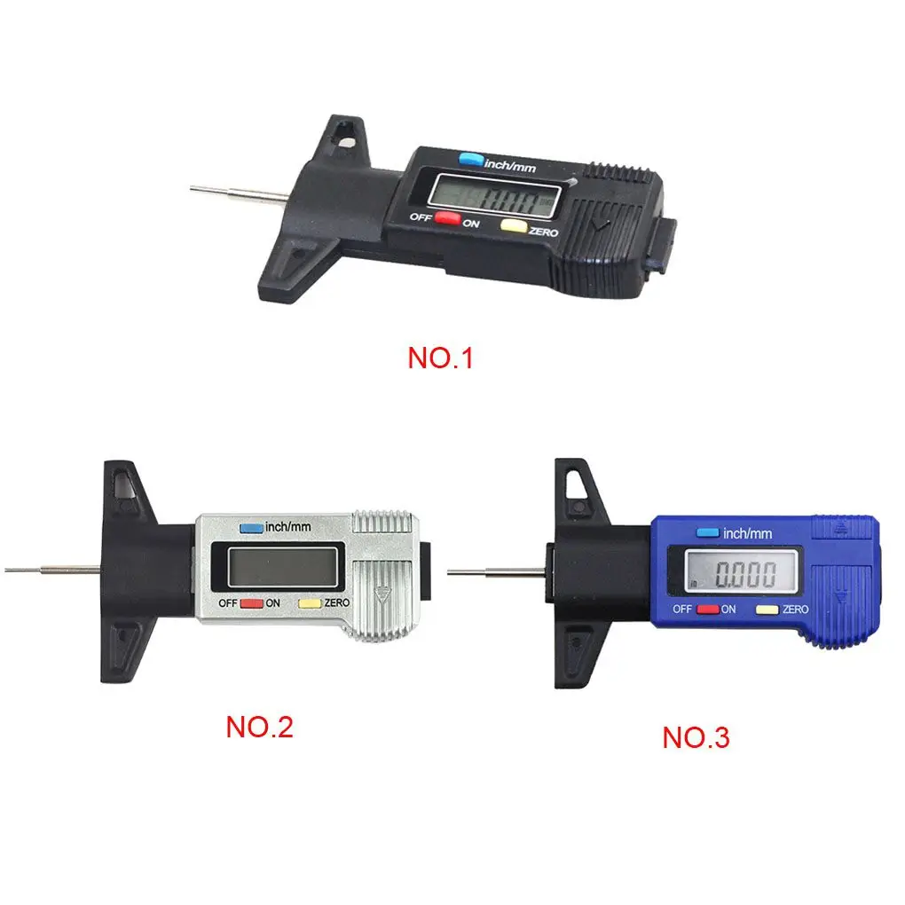 

0-25MM Digital Display Electronic Tire Tread Depth Measurement Tool Black Pattern Depth Gauge Digital Tool Caliper