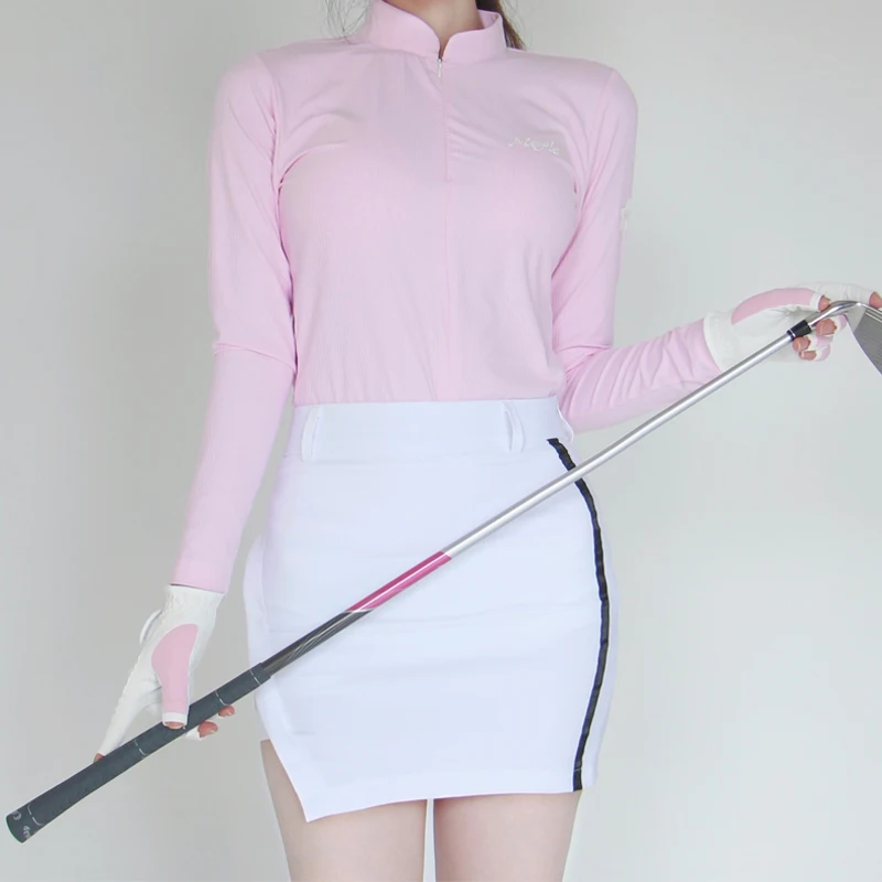 Новинка осенний Женский Топ с длинным рукавом для гольфа защитой от морщин