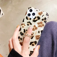 diamond ring stand holder leopard print phone case for apple iphone se3 2022 se2 2020 7 8 plus 11 12 13 pro max x xs xr cover