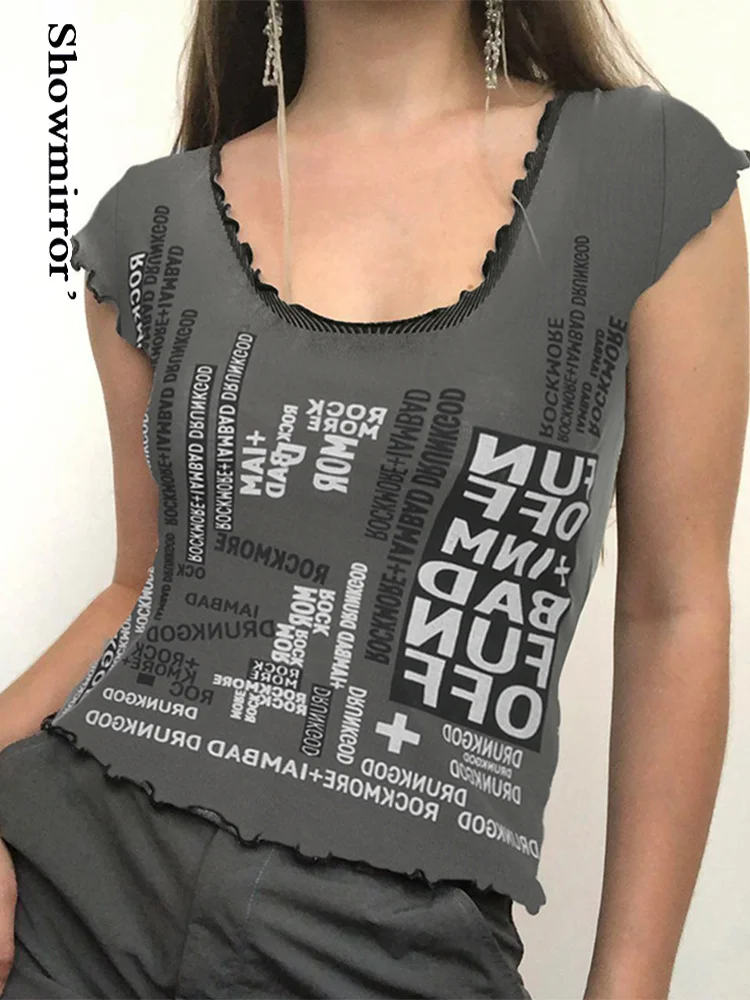 

Женская футболка в стиле Харадзюку, с принтом букв