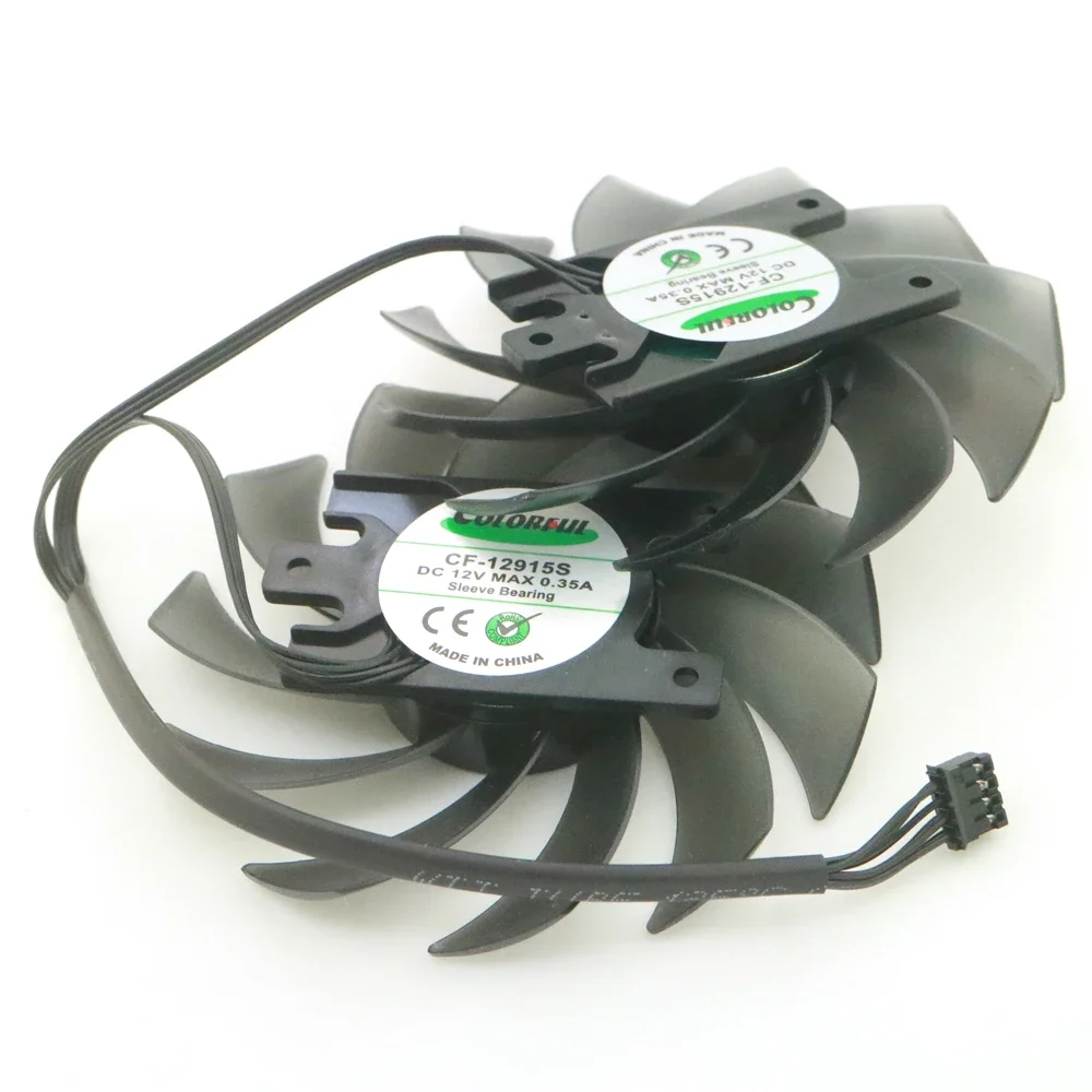 Фото 2 шт./лот CF-12915S 85 мм DC12V 0.35A 4-контактный вентилятор охлаждения для видеокарт AX GAMING RTX2060S GTX1660ti 1660S X2 №5