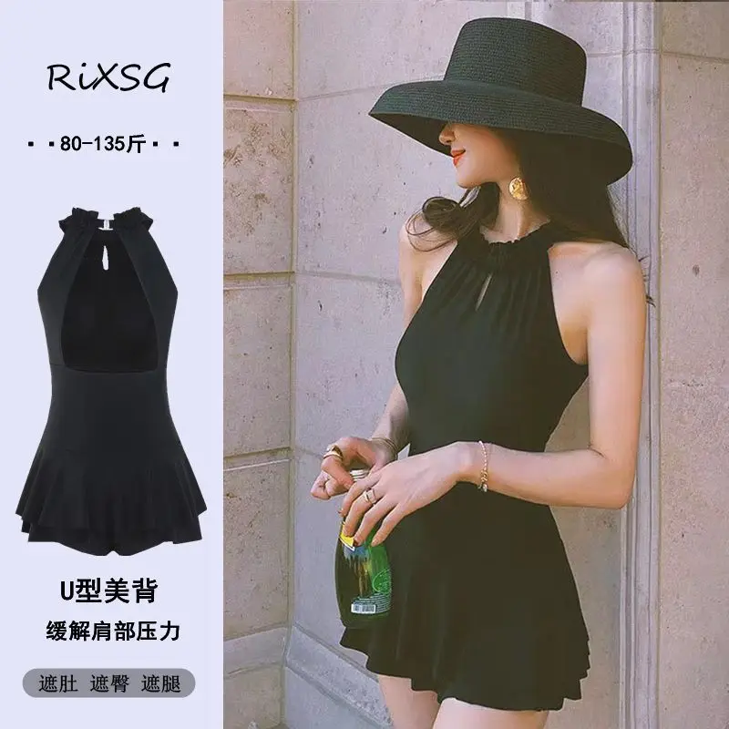 

Women's swimsuit 2023 new summer high-quality ins conservative one-piece skirt with belly covering and shows thin swimsuit