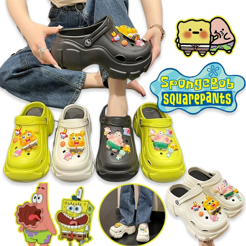 Сандалии с открытым носком и нескользящей подошвой толстая подошва Губка Боб