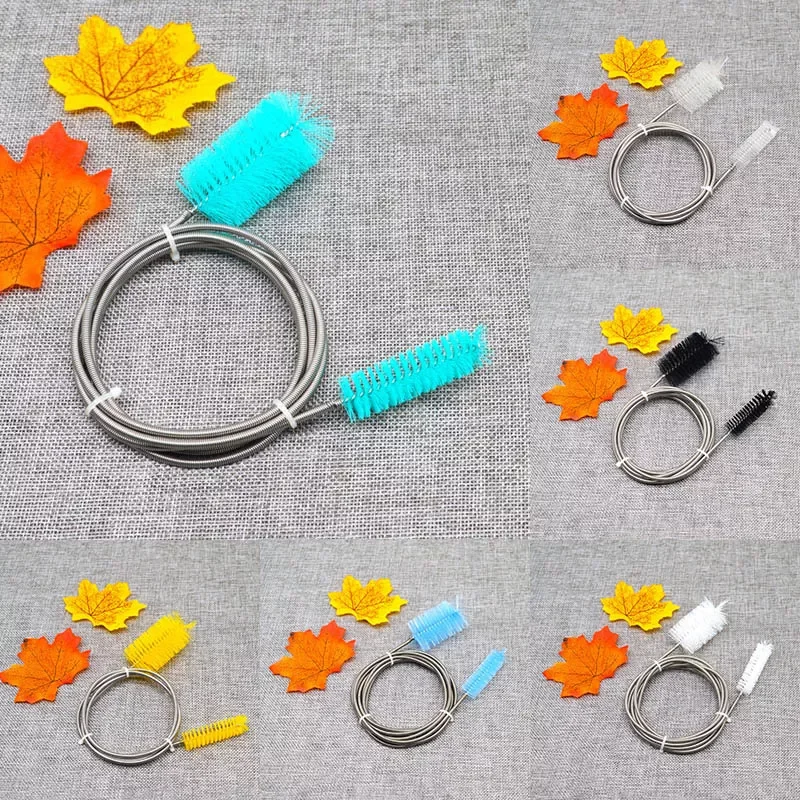 

1Pcs Flexible Pipe Cleaning Brush Filter Stainless Steel/Nylon Air Tube Aquarium Accessories Clean Tool 90CM/155CM/200CM