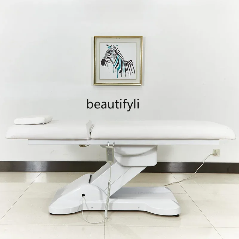 Электрическая поднятая кровать для массажа красоты тела с татуировкой складная