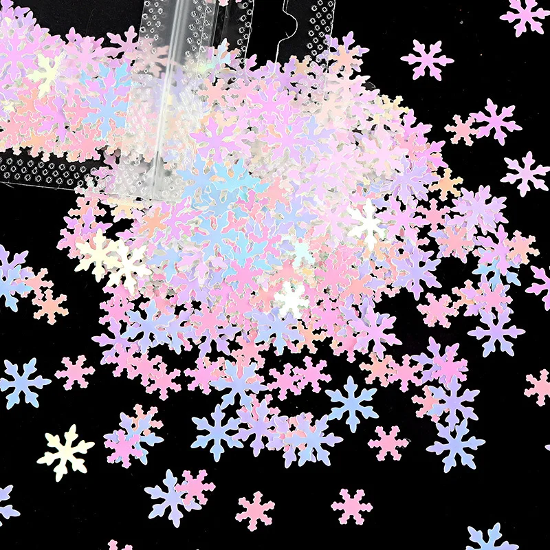 

Snowflake Art Nail Polish Sequin Holographic Laser Color Flash Bulk Clothing Sewing Sequin DIY Nail Face Christmas Decoration