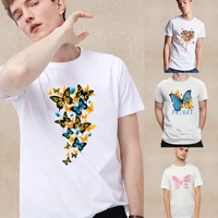 2022 new mens t shirt pretty butterfly printed harajuku top casual tee summer short sleeve male t shirt for men o neck pullover