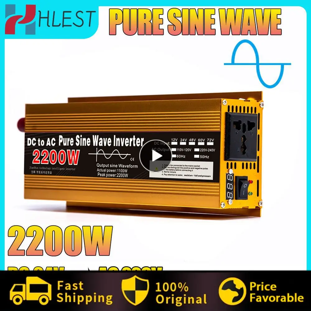 

Convenient On-board Converter Pure Sine Wave Inverter Universal Type On-board Inverter 12v/24v To 220v Electrical Accessories