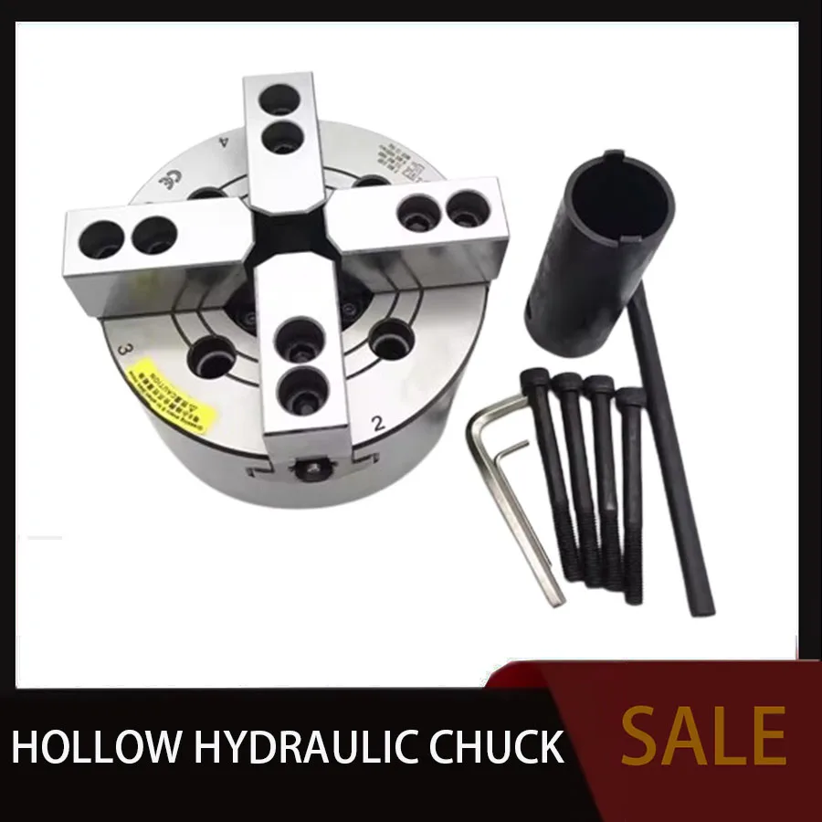 Стандартный полый гидравлический патрон четырехкулачковый большой со сквозными