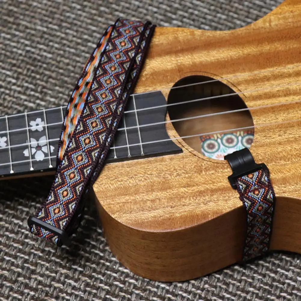 

Adjustable Ukulele Strap Ethnic Pattern Boxed Universal Shoulder Musical Strap Parts Performance Strap Ukulele Portable Sin F1c6