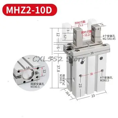 

1Pc MHZ2-10D Parallel Gripper Air Claw Mechanical Finger Air Cylinder