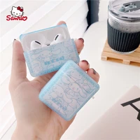 sanrio cinnamonroll square cartoon personality transparent earphone case for airpods 1 2 3 airpods pro case cover