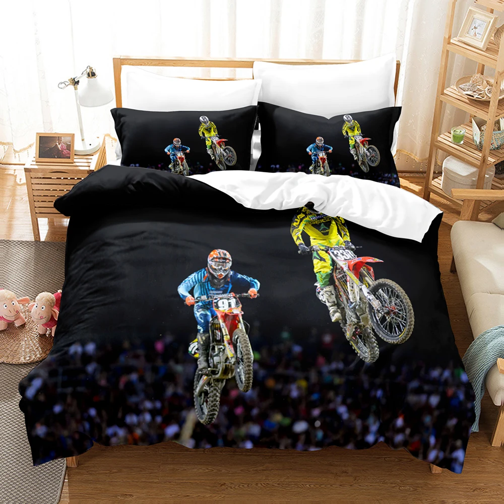 

3D Bedding Set Nordic Duvet Cover 150x200 220x240 King Size Quilt Cover Modern Motorcycle Print Bed Cover Pillowcase No BedSheet