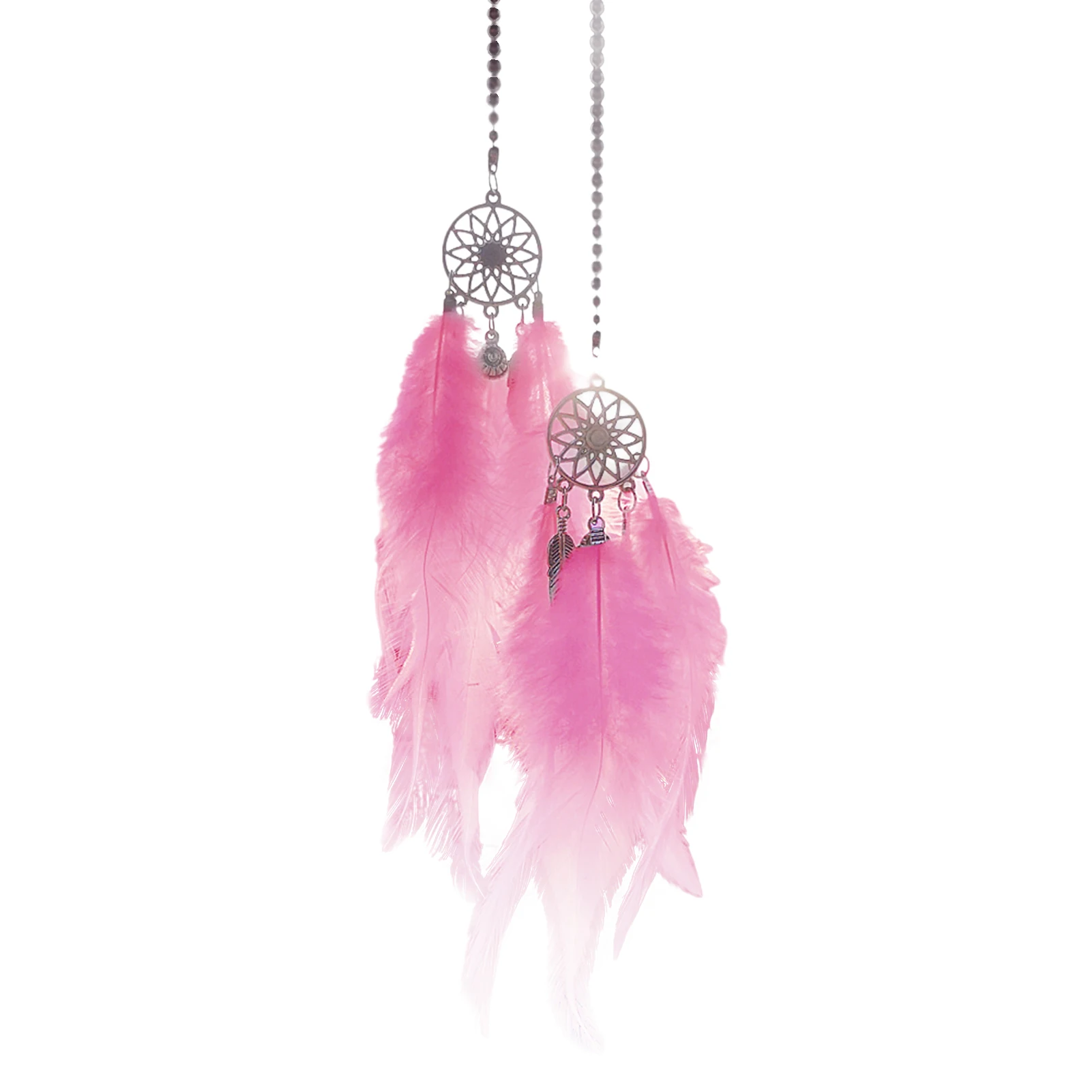 

Dreamcatcher Car Accessories Mini Dream Catcher Key Chain Key Ring Car Interior Rearview Mirror Drops Decoration Feathers Dream