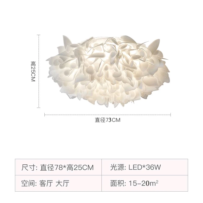 

Современные светодиодные люстры с белыми перьями, потолочные светильники для декора лепестков цветов, лампа для принцессы, для спальни, гостиной