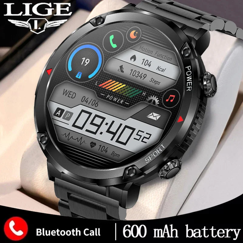 

LIGE 2023 Smart Watch Men 1.6 Inch IPS Display Long Standby Sports Watches HD Voice Call Waterproof Smartwatch For Android IOS