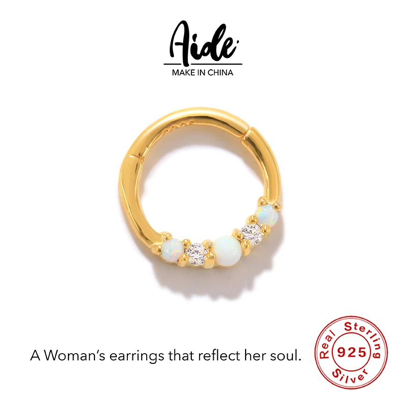 

Aide 1pc 100% 925 Sterling Silver Earring Earrings with Orb Small Clear Crystal Earrings Women Piercing Earrings Jewelry серьги