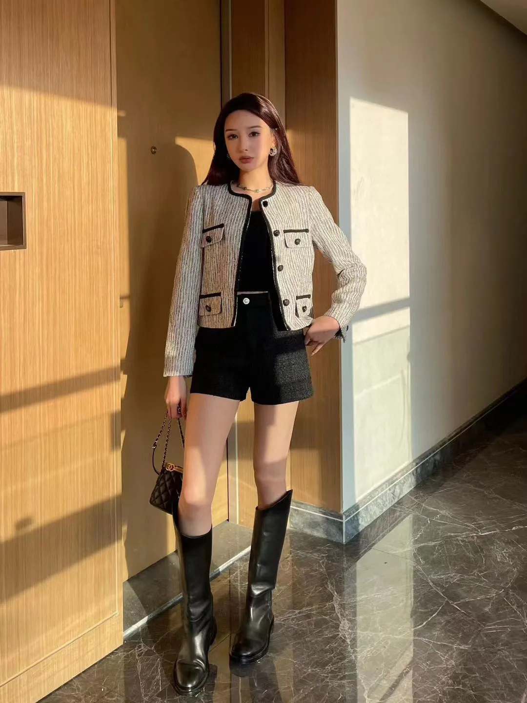 Модный корейский Тонкий облегающий короткий кардиган Новинка весна-осень 2022