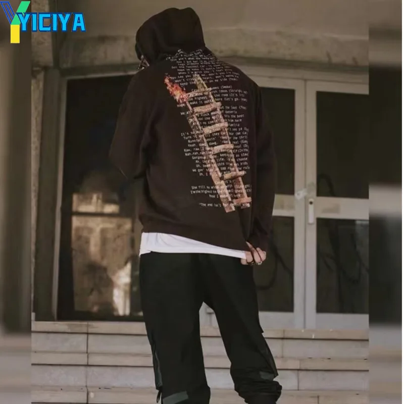 

YICIYA HOOD Sweatshirt Graffiti Hip Hop Hooded Sweater Unisex Oversize WOMAN CLOTHES Y2k Crop Top Streetwear Sweatshirts Coats