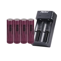 4pc pkcell icr 18650 battery 3 7v li ion rechargeable batteries and 18650 charger li ion battery usb independent charging